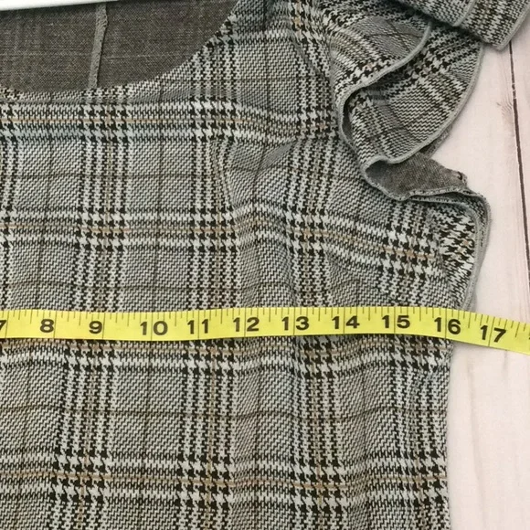 Naif Plaid Short Ruffle Sleeves Mini Dress Size Small - Picture 9 of 13